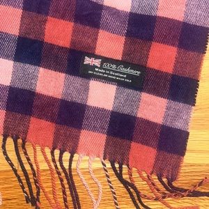 Plaid cashmere scarf
